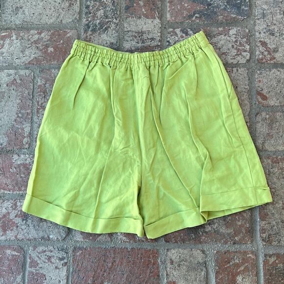 Vintage Marla Kim Lime Green Shorts Elastic Waist Size M - Picture 3 of 3